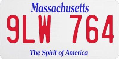 MA license plate 9LW764