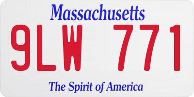 MA license plate 9LW771
