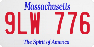 MA license plate 9LW776