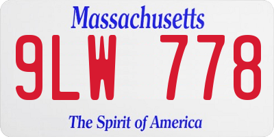 MA license plate 9LW778