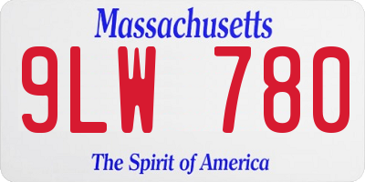 MA license plate 9LW780