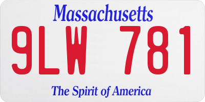 MA license plate 9LW781