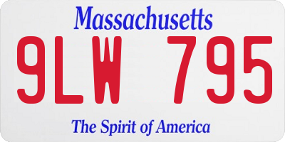 MA license plate 9LW795