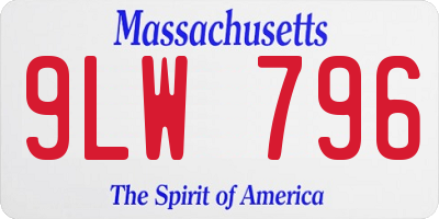 MA license plate 9LW796