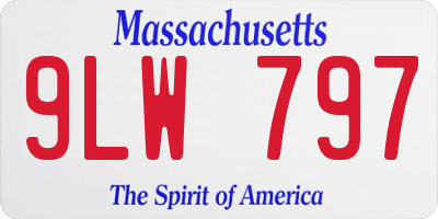 MA license plate 9LW797