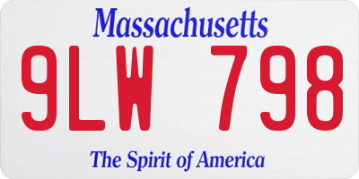 MA license plate 9LW798