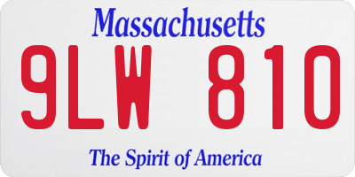 MA license plate 9LW810