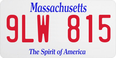 MA license plate 9LW815