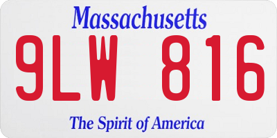 MA license plate 9LW816