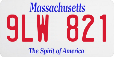 MA license plate 9LW821