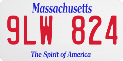 MA license plate 9LW824