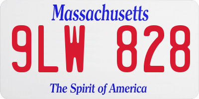 MA license plate 9LW828