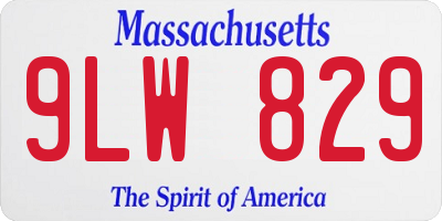 MA license plate 9LW829