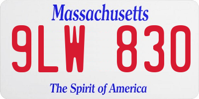 MA license plate 9LW830