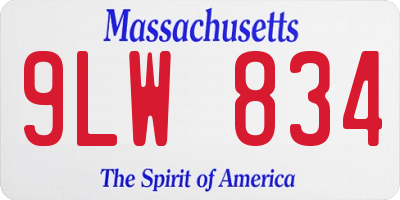 MA license plate 9LW834