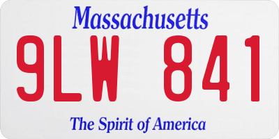 MA license plate 9LW841