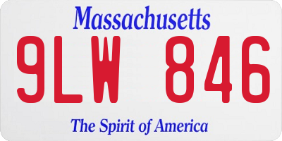 MA license plate 9LW846
