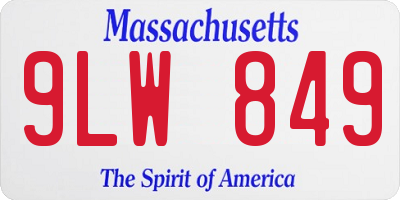 MA license plate 9LW849