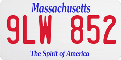 MA license plate 9LW852