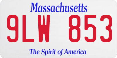 MA license plate 9LW853
