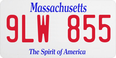 MA license plate 9LW855
