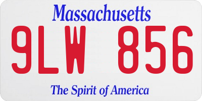 MA license plate 9LW856