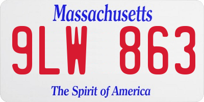 MA license plate 9LW863