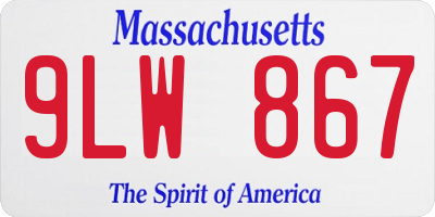MA license plate 9LW867