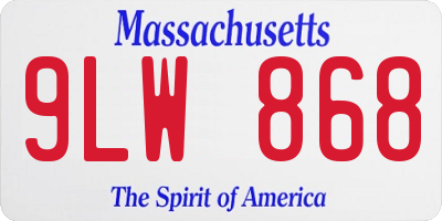 MA license plate 9LW868