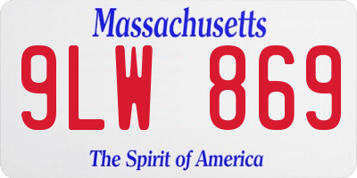 MA license plate 9LW869