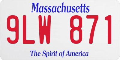 MA license plate 9LW871