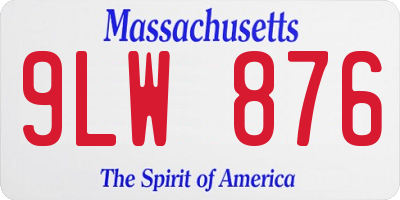 MA license plate 9LW876