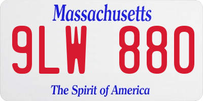 MA license plate 9LW880
