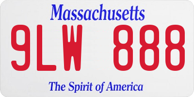 MA license plate 9LW888