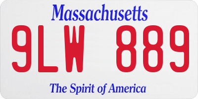 MA license plate 9LW889