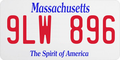 MA license plate 9LW896