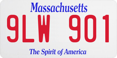 MA license plate 9LW901