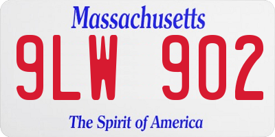 MA license plate 9LW902