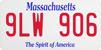 MA license plate 9LW906