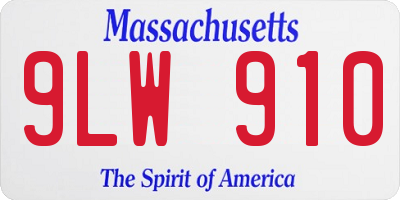 MA license plate 9LW910
