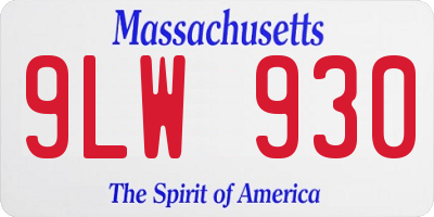 MA license plate 9LW930
