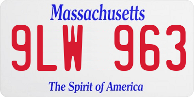 MA license plate 9LW963