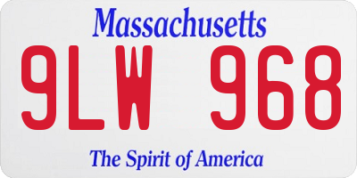 MA license plate 9LW968