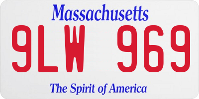 MA license plate 9LW969