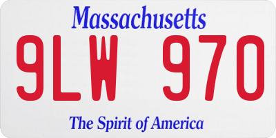 MA license plate 9LW970