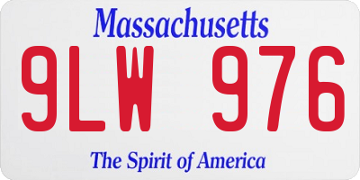 MA license plate 9LW976