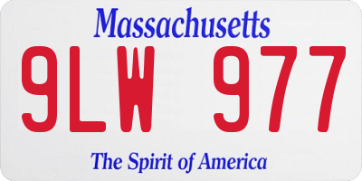 MA license plate 9LW977