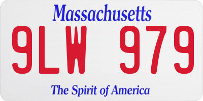 MA license plate 9LW979