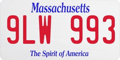 MA license plate 9LW993