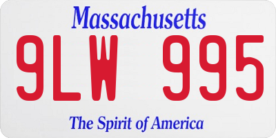 MA license plate 9LW995